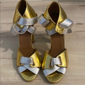 Pierre Hardy Gold and Silver Sandals